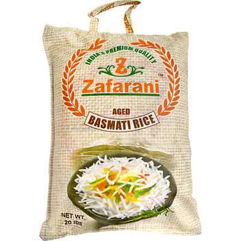 Basmati Rice Zafarani Basmati Rice, 20 lb bag