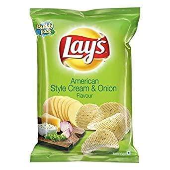 Chips & Namkeens Lays Potato Chips - American Style Cream & Onion Flavour