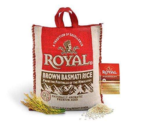 Grains ROYAL Brown Basmati Rice, 10 lb bag