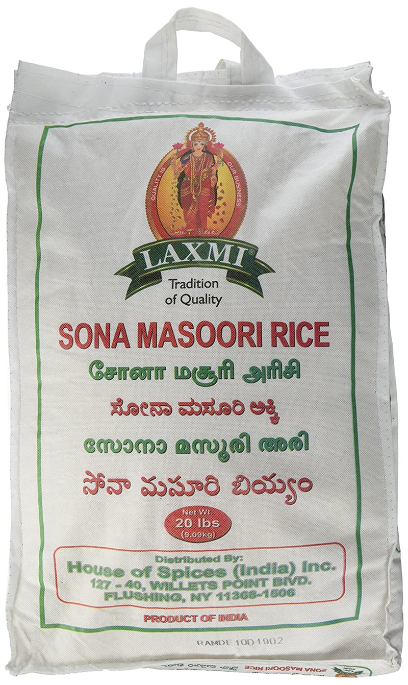 Grains LAXMI Sona Masoori Rice, 10 lb bag