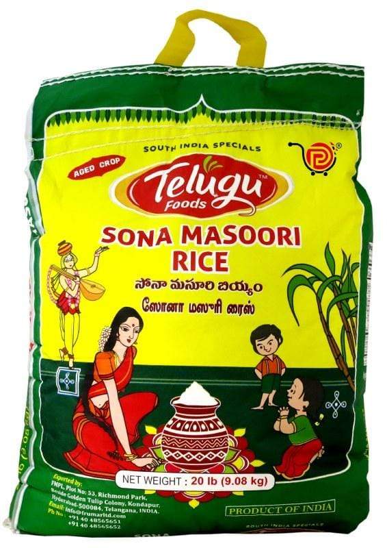 Grains TELUGU ONE Sona Masoori Rice, 20 lb bag