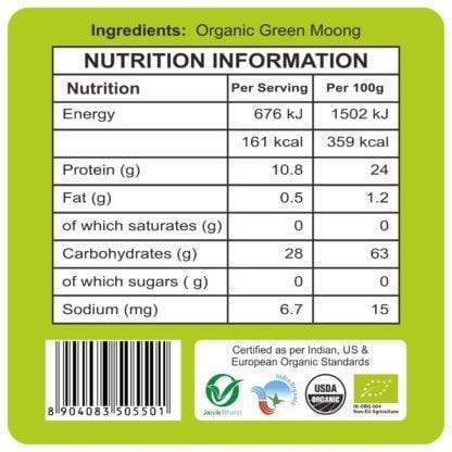 Organic Dals 4 Lb Organic Moong Split