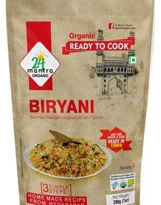 Organic Reddy To Cook 216 Gm Organic Veg  Biryani