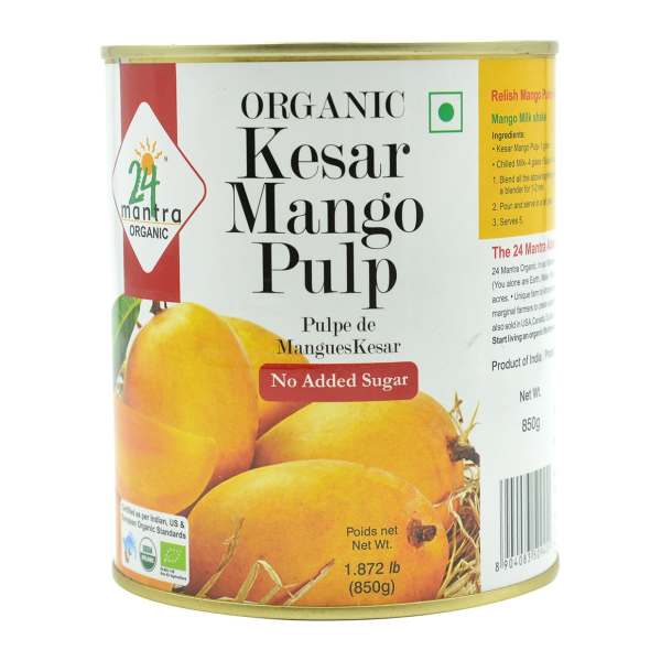 Organic Special Items 850 Gm Organic Kesar Mango pulp