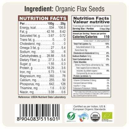 Organic Spices 200 Gm Organic Flax Seed