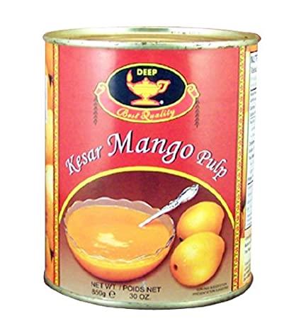 Packaged Fruits Deep, Kesar Mango Pulp, 850 Grams(gm)